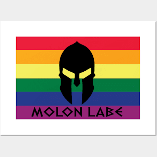 Rainbow Flag Molon Labe Posters and Art